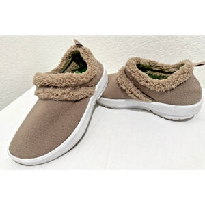 OOFOS Womens OOcoozie Comfort Shoes Sz 6 Tawny Brown Vegan Sherpa Slip